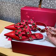 ROMAN STUD CALFSKIN BALLET FLAT ROSSO VALENTINO XW2S0BY5ZWM0RO - 4