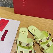 ROMAN STUD FLAT MULE IN CALFSKIN LIME SORBET - 3