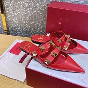 ROMAN STUD FLAT MULE IN CALFSKIN ROSSO VALENTINO - 6