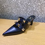 ROMAN STUD MULE IN CALFSKIN BLACK 65 MM - 4