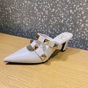 ROMAN STUD MULE IN CALFSKIN LIGHT IVORY 65 MM - 4