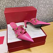 ROMAN STUD MULE IN CALFSKIN PINK 65 MM - 2