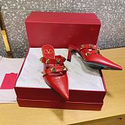 ROMAN STUD MULE IN CALFSKIN ROSSO VALENTINO 65 MM - 5