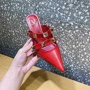 ROMAN STUD MULE IN CALFSKIN ROSSO VALENTINO 65 MM - 3