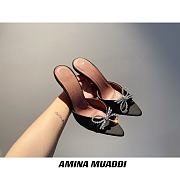 Amina Muaddi Black Begum Sling Heels - 3