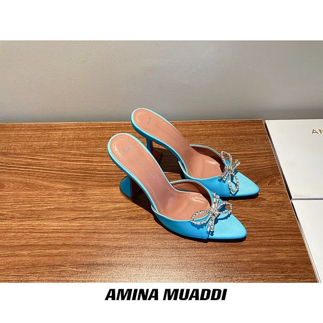 Amina Muaddi Blue Begum Sling Heels - 1