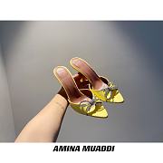 Amina Muaddi Yellow Begum Sling Heels - 6