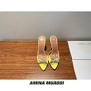 Amina Muaddi Yellow Begum Sling Heels - 4