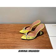 Amina Muaddi Yellow Begum Sling Heels - 2