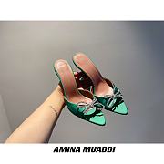 Amina Muaddi Green Begum Sling Heels - 6