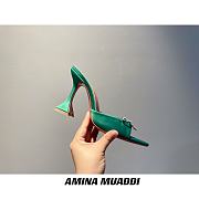 Amina Muaddi Green Begum Sling Heels - 4