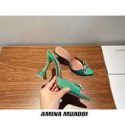 Amina Muaddi Green Begum Sling Heels - 2