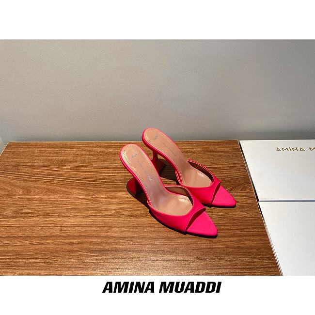 Amina Muaddi Pink Sling Heels - 1