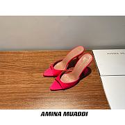 Amina Muaddi Pink Sling Heels - 3