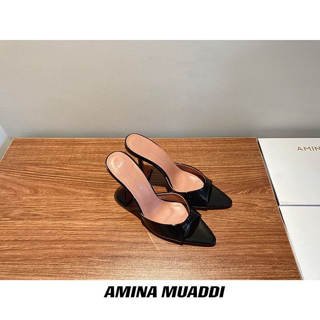 Amina Muaddi Black Sling Heels - 1