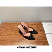 Amina Muaddi Black Sling Heels - 1