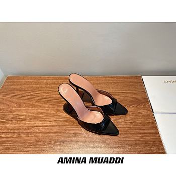 Amina Muaddi Black Sling Heels