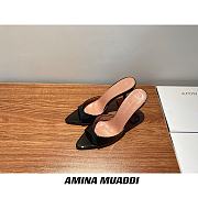 Amina Muaddi Black Sling Heels - 2