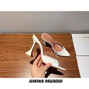 Amina Muaddi White Sling Heels - 3