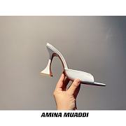 Amina Muaddi White Sling Heels - 2