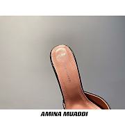 Amina Muaddi Black Snake Skin Sling Heels - 2