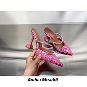 AMINA MUADDI Gilda Pink Satin Slipper - 2