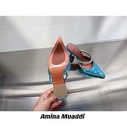 AMINA MUADDI Gilda Blue Satin Slipper - 5