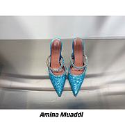 AMINA MUADDI Gilda Blue Satin Slipper - 3