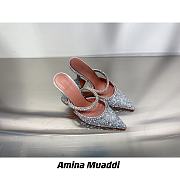 AMINA MUADDI Gilda White Crystal Slide Sandals - 1