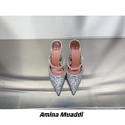 AMINA MUADDI Gilda White Crystal Slide Sandals - 6