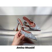 AMINA MUADDI Gilda White Crystal Slide Sandals - 5