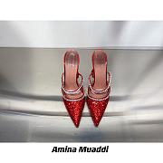 AMINA MUADDI Gilda Red Crystal Slide Sandals - 3