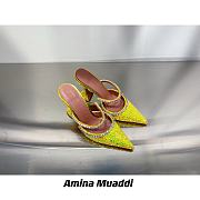 AMINA MUADDI Gilda Yellow Crystal Slide Sandals - 1