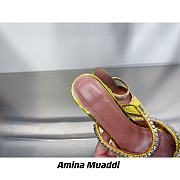 AMINA MUADDI Gilda Yellow Crystal Slide Sandals - 5