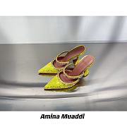 AMINA MUADDI Gilda Yellow Crystal Slide Sandals - 3