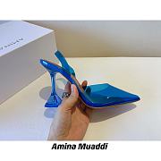 AMINA MUADDI Blue See-Through Slingback Bow Pumps - 1