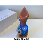 AMINA MUADDI Blue See-Through Slingback Bow Pumps - 4