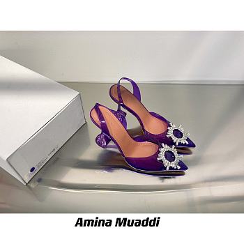 AMINA MUADDI Begum Purple Plexi Jewel Pumps