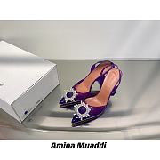 AMINA MUADDI Begum Purple Plexi Jewel Pumps - 5