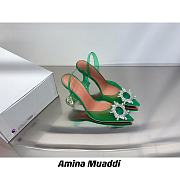 AMINA MUADDI Begum Green Plexi Jewel Pumps - 1