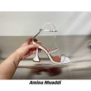 Amina Muaddi GILDA WHITE PATENT & WHITE CRYSTALS - 5