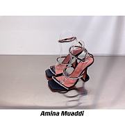 Amina Muaddi GILDA BLACK PATENT & WHITE CRYSTALS - 5