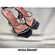 Amina Muaddi GILDA BLACK PATENT & WHITE CRYSTALS - 3