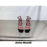 Amina Muaddi GILDA BLACK PATENT & WHITE CRYSTALS - 2