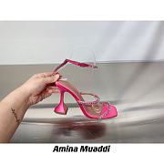 Amina Muaddi Gilda Sandal Ruby Satin & Ruby Crystal - 6