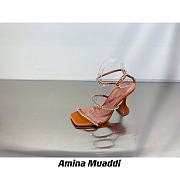 Amina Muaddi GILDA TAN PATENT & WHITE CRYSTALS - 5