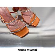 Amina Muaddi GILDA TAN PATENT & WHITE CRYSTALS - 2