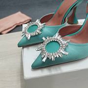 AMINA MUADDI Green Light satin pumps - 6