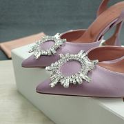 AMINA MUADDI Dust Purple satin pumps - 4