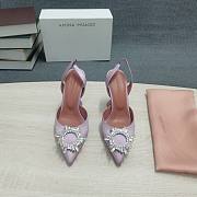 AMINA MUADDI Dust Purple satin pumps - 3